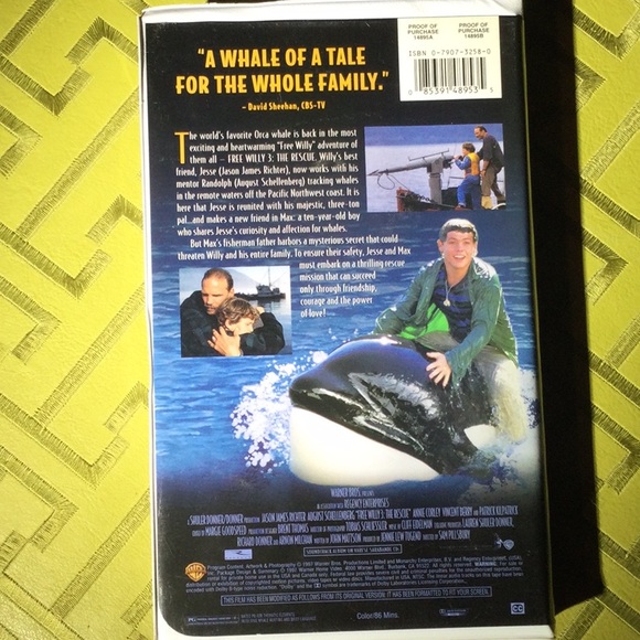 Free Willie 3  Video Tape - Picture 2 of 2